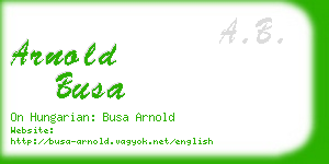 arnold busa business card